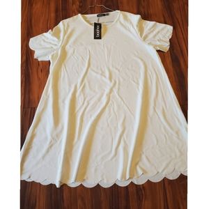 Boohoo Scalloped Dress